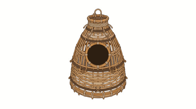 Wicker Fish Trap Vector Illustration