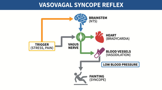 Vasovagal Syncope Reflex Fainting Mechanism Neural Diagram