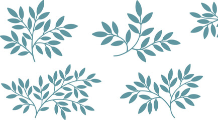 Fototapeta premium Botanical Leaf Branch Collection Featuring Elegant Foliage Sprigs and Natural Greenery Elements for Invitations, Packaging, Branding, and Decorative Designs