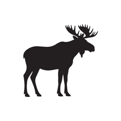Naklejka premium moose silhouette vector