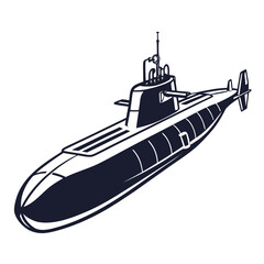 Vector graphic of a modern submarine underwater military vessel marine transport with submarine underwater military transport submersible illustration technology engineering © Lap