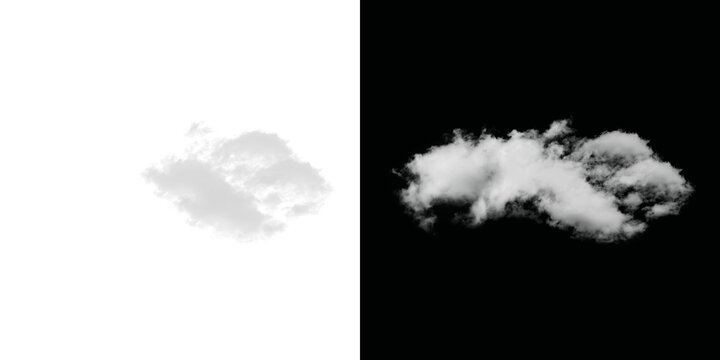 Fluffy white cloud on transparent background