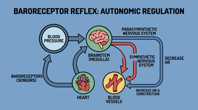 Baroreceptor Reflex Blood Pressure Regulation Autonomic Nervous System
