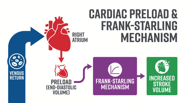 Cardiac Preload Venous Return Frank Starling Mechanism Diagram