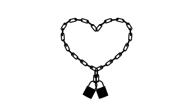 Symbol of marital fidelity, black isolated vector silhouette