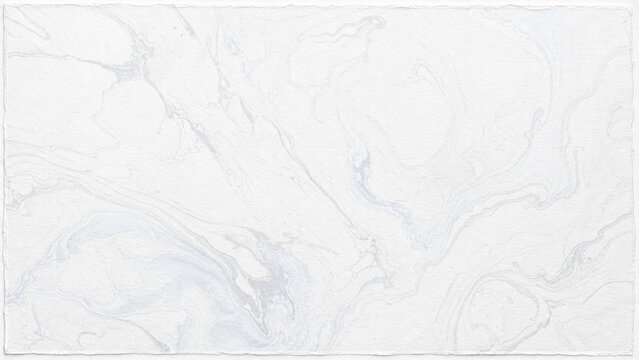 Paper with subtle gray marbled ink swirls and rough deckled edge texture generated using ai