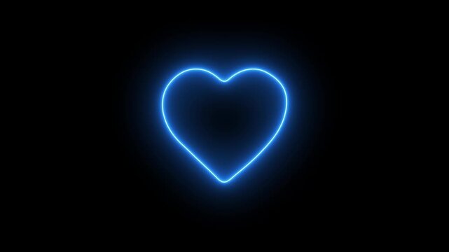 Light, glowing neon animation . Heart Line, Heart rhythm, heart beat pulse. Abstract heart beats ,Background heartbeat line neon light heart rate display medical research.4k motion graphics video