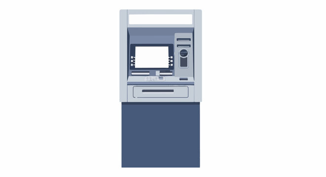 An automated teller machine with a card reader and keypad