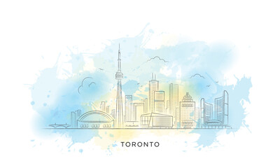 Obraz premium Toronto Skyline Minimalist Line Art Vector 