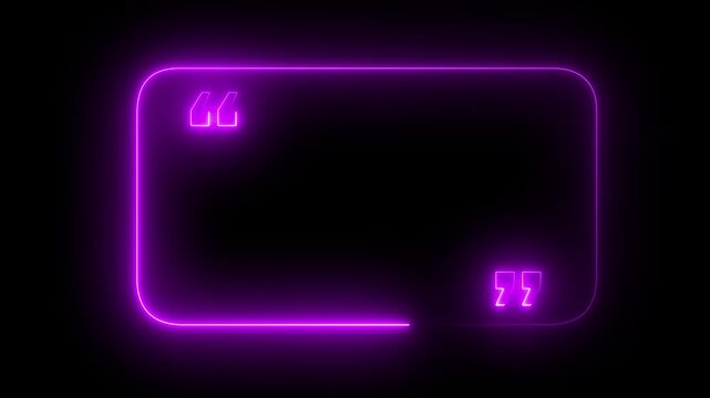 quotes neon frame frame border animated frame border place adverbs .4K motion video