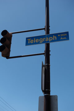 Telegraph Avenue Street Sign &ndash; Berkeley, California. A close-up photograph of the iconic Telegraph Avenue street sign in Berkeley, California. Known for its rich cultural history, vibrant atmosphere.