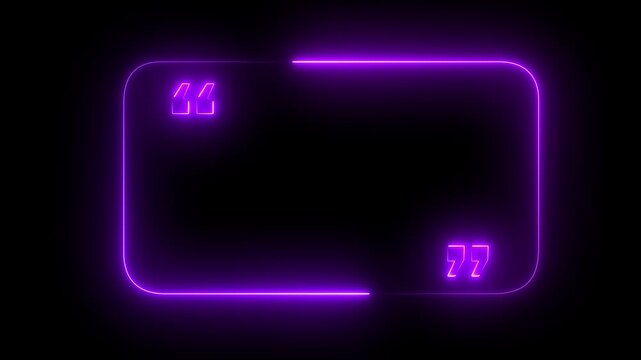 quotes neon frame frame border animated frame border place adverbs .4K motion video