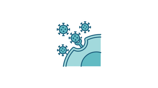 Virus infecting cell, scientific illustration, medical concept, disease spread