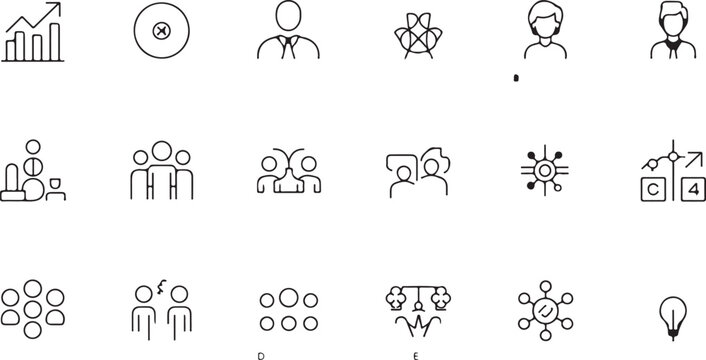 Set of 60 outline icons related to professions. Linear icon collection. Editable stroke. Vector illustration