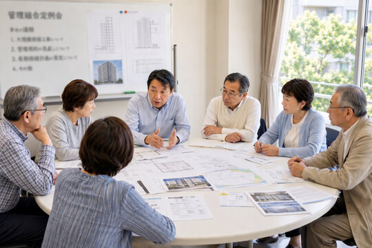 マンションの建て替えについて考える人々