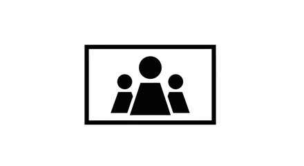 Fototapeta premium Group of people icon on screen, video conference, online meeting, remote work concept