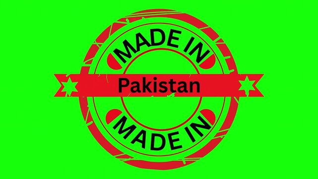 Pakistan made in stamp with cinematic motion during national celebration