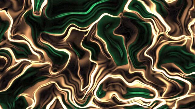 Swirling dark green gold liquid marble texture abstract pattern elegant metallic fluid, textured background 4k.