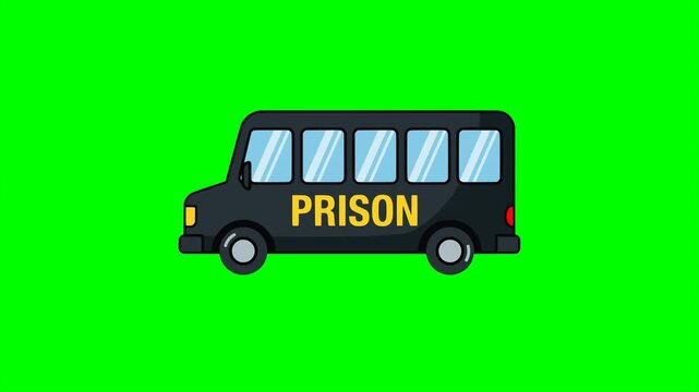 prison bus inmates transportation vehicle justice system federal law animation HD 4K