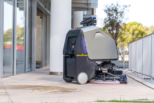The cleaning robot is working