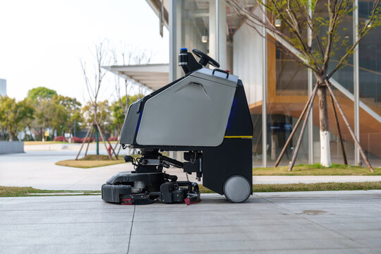 The cleaning robot is working