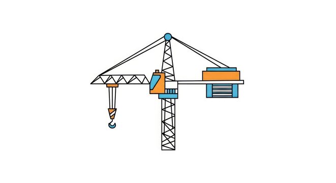Construction crane lifting heavy load.