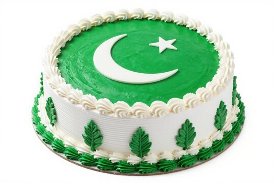 Decorated cake with pakistan flag design