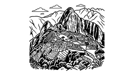 Naklejka premium Machu Picchu Ancient Inca Ruins.