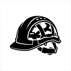 Fototapeta premium Professional Hard Hat and Safety Helmet Icon for Construction and Industrial Projects, Featuring Essential Protective Gear and Head Safety Design