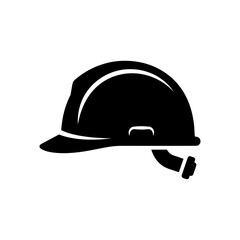 Fototapeta premium Professional Black Hard Hat Icon Symbolizing Industrial Protection and Safety Helmet for Construction Work and Building Site Personnel Headgear