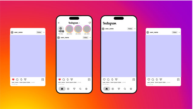  Latest "Liquid glass" effects in instagram social media post home screen user interface on smartphone mockup. instagram vector template frame layout with latest updates 2026