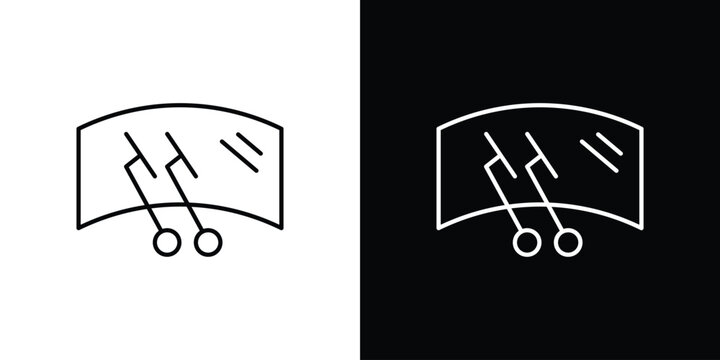 Car windscreen wiper icon bundle for website projects