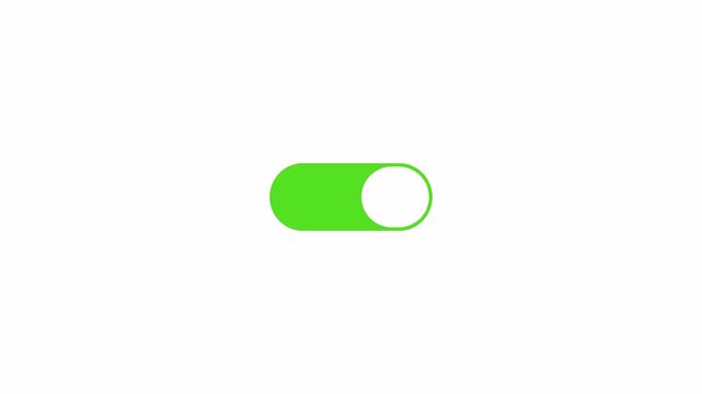 Animated digital ON OFF Toggle Switch on Transparent Background, User Interface Motion Graphic, 4K Alpha Channel
