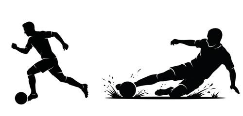 silhouettes of soccer players in diiferent actions © ALI