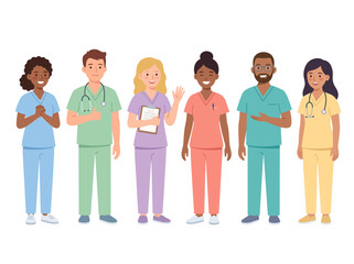 Obraz premium Diverse Medical Professionals Standing.