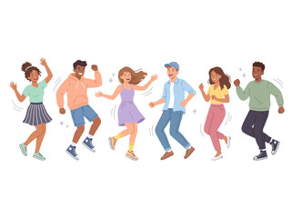 Obraz premium Diverse people dancing together.