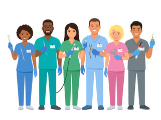 Fototapeta premium Medical staff in scrubs.