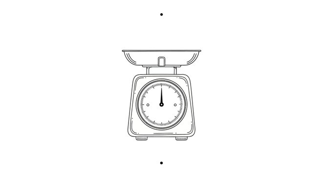 Vintage kitchen scale with analog dial display.