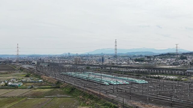 JAPAN. Shinkansen rolling stock center maintaining high-speed trains April 30 2026