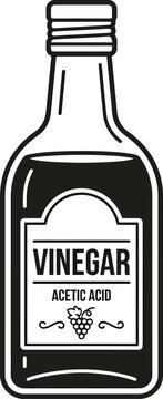 Vinegar Bottle Line Icon Vector Illustration Isolated on White Background