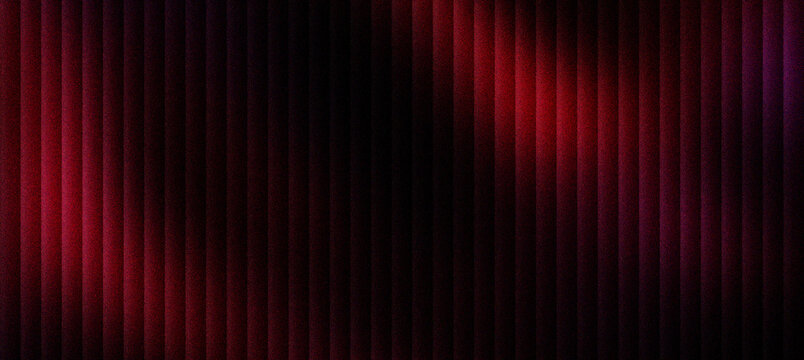 Dramatic red stage curtain background with vertical pleats and soft spotlighting. Elegant theater drapery texture for cinema and performance events. Luxurious velvet fabric backdrop for shows.