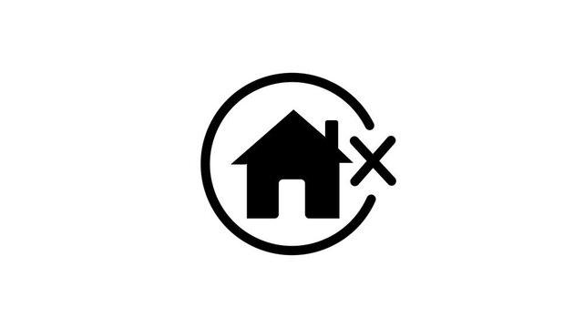 House with checkmark and cross symbol animation approval and rejection concept home