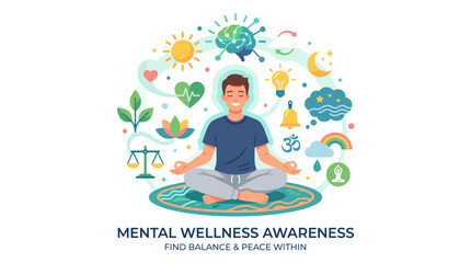 Obraz premium Person meditating for mental health awareness and inner peace