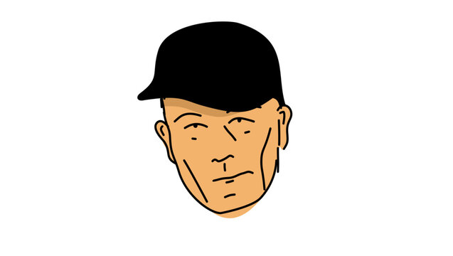 Edward Theodore Gein portrait, Butcher of Plainfield, color vector illustration