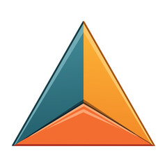 Fototapeta premium Abstract geometric triangle with blue and orange sections