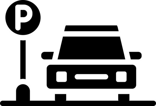 Parking Icon Vector Transportation Symbol Vehicle Sign Automobile Location Navigation Urban Road Traffic Garage Station Map Minimal Design Set Collection Group.