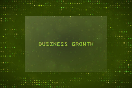 Digital Business Growth Concept with Green Matrix Data Background for Corporate Strategy and Financial Success