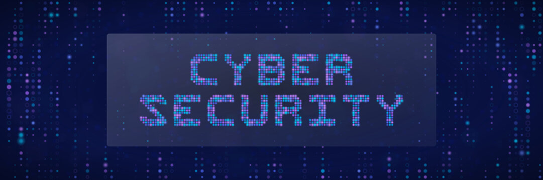 Cyber Security Digital Text Concept with Pixelated Data Streams for Network Protection and Information Technology