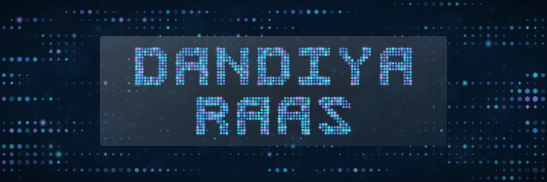 Dandiya Raas Digital Text Design for Indian Festival Celebration Backgrounds and Cultural Event Invitations