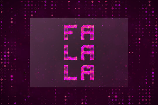 Fa La La Pixel Art Text Design for Christmas Holiday Digital Backgrounds and Festive Social Media Graphics